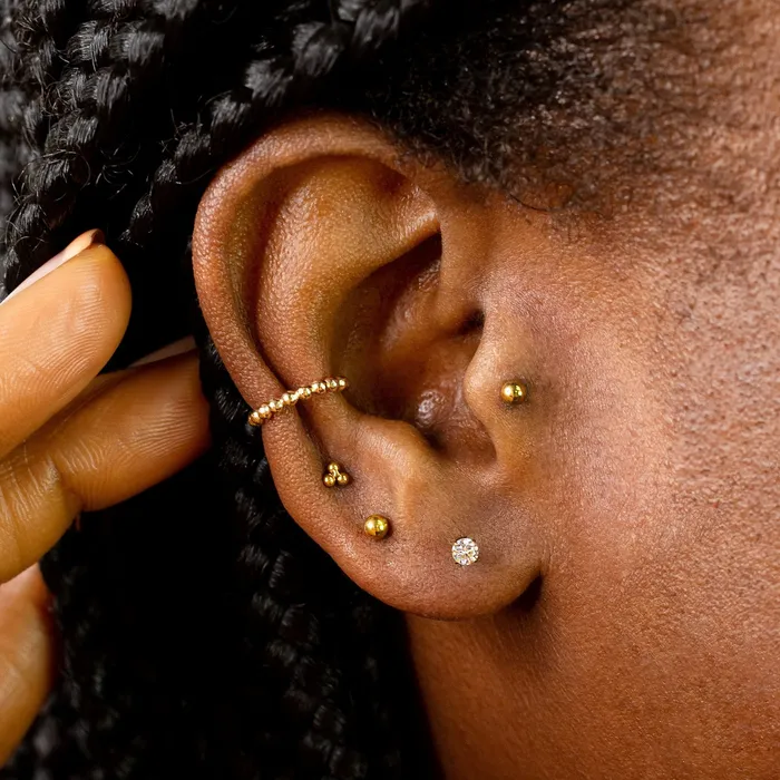 Grayling Solitaire Round Titanium Flat Back Sleeper Earrings Earrings