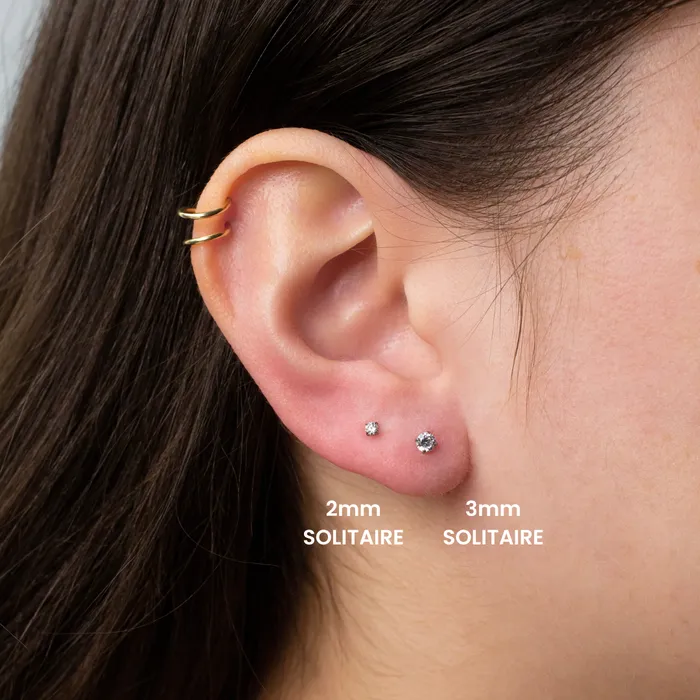 Grayling Solitaire Round Titanium Flat Back Sleeper Earrings Earrings