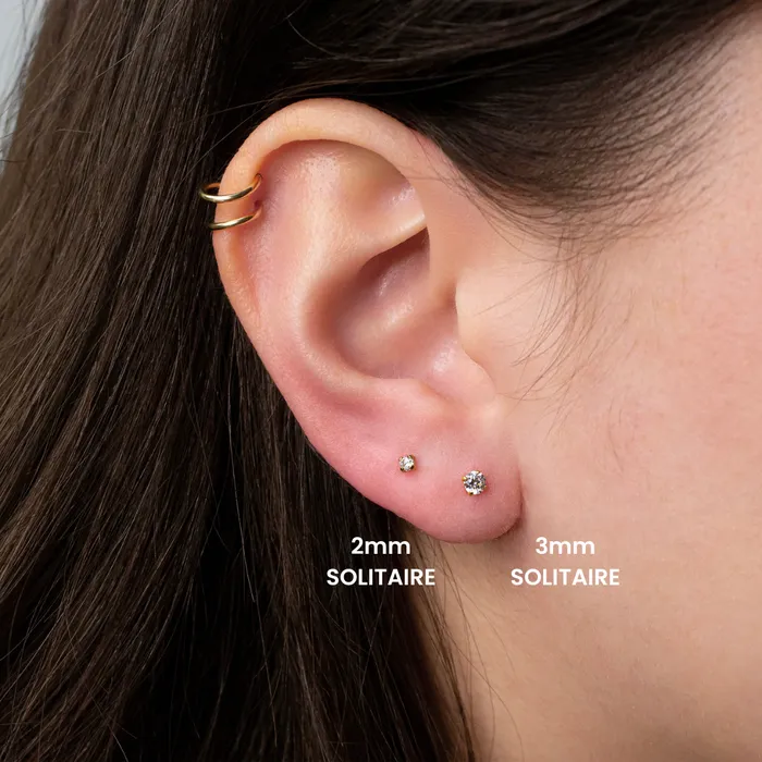 Grayling Solitaire Round Titanium Flat Back Sleeper Earrings Earrings