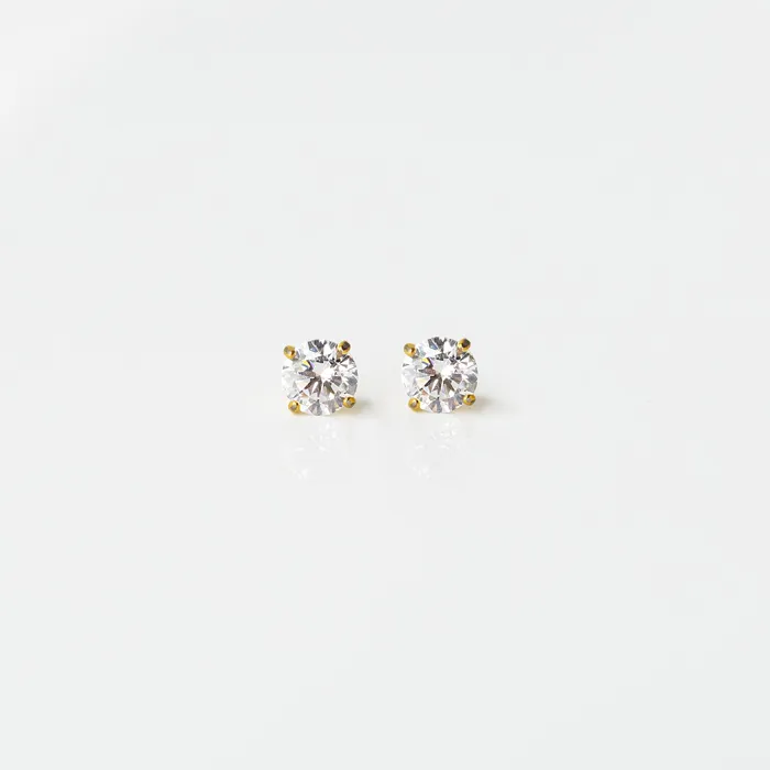 Grayling Solitaire Round Titanium Flat Back Sleeper Earrings Earrings