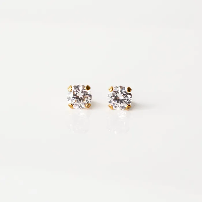Grayling Solitaire Round Titanium Flat Back Sleeper Earrings Earrings