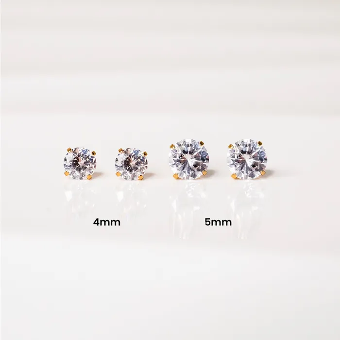 Grayling Solitaire Round Titanium Flat Back Sleeper Earrings Earrings
