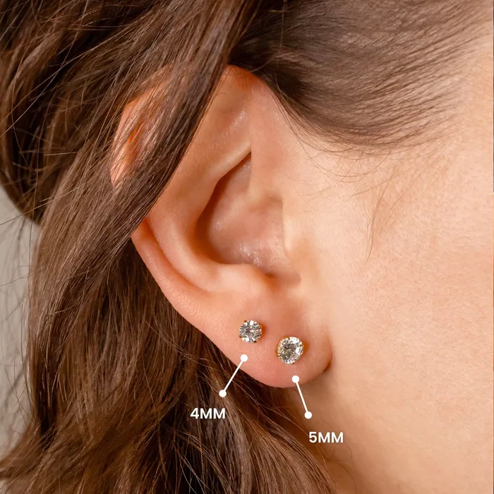 Grayling Solitaire Round Titanium Flat Back Sleeper Earrings Earrings