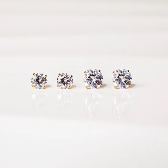 Grayling Solitaire Round Titanium Flat Back Sleeper Earrings Earrings