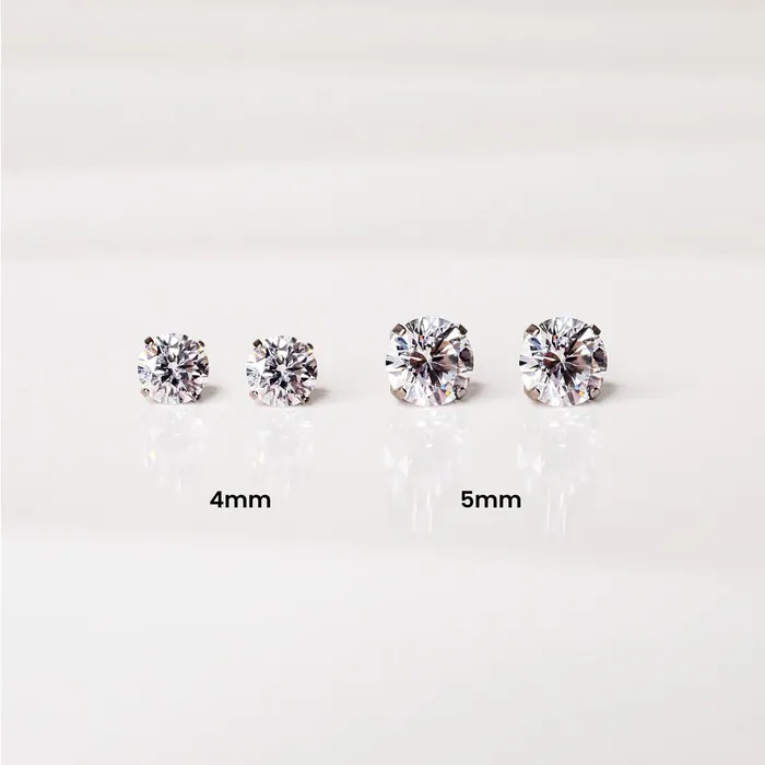 Grayling Solitaire Round Titanium Flat Back Sleeper Earrings Earrings