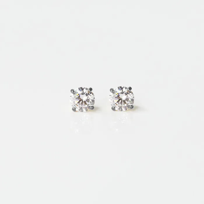 Grayling Solitaire Round Titanium Flat Back Sleeper Earrings Earrings