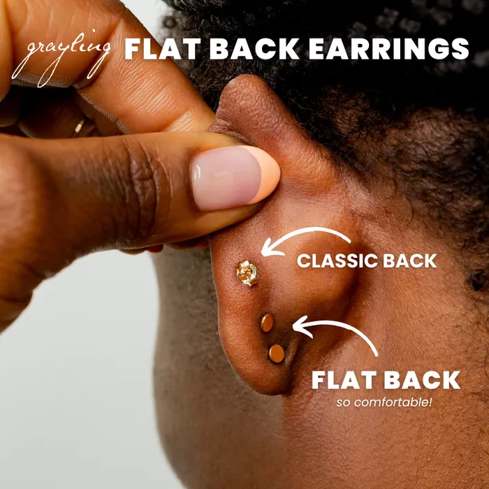 Grayling Solitaire Round Titanium Flat Back Sleeper Earrings Earrings