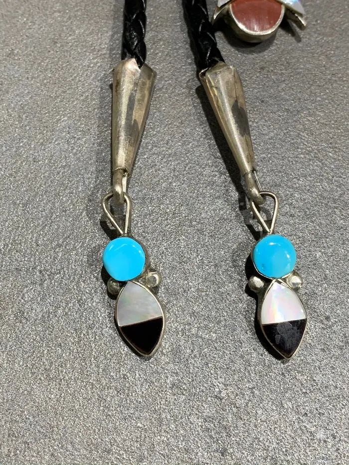 JONATHAN BEYUKA Rings JONATHAN BEYUKA ZUNI INLAY BUFFALO STERLING SILVER BOLO W STAND