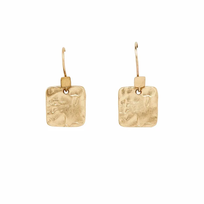 Julie Cohn Design Earrings ARTIFACT SQUARE BRONZE EARRING