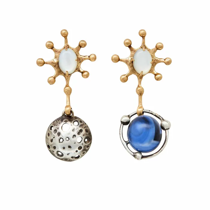 Julie Cohn Design Earrings CELESTIAL BRONZE AND STERLING EARRING