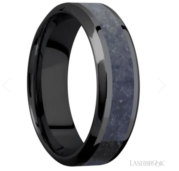 LASHBROOK Rings Lashbrook 7mm Black Zirconium Wedding Band LASHBROOK Rings Lashbrook 7mm Black Zirconium Wedding Band