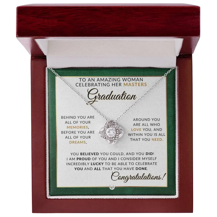 Masters Graduation Gift Idea For Her Beautiful Womans Pendant Necklace Sentimental Keepsake Message ShineOn Fulfillment Necklaces