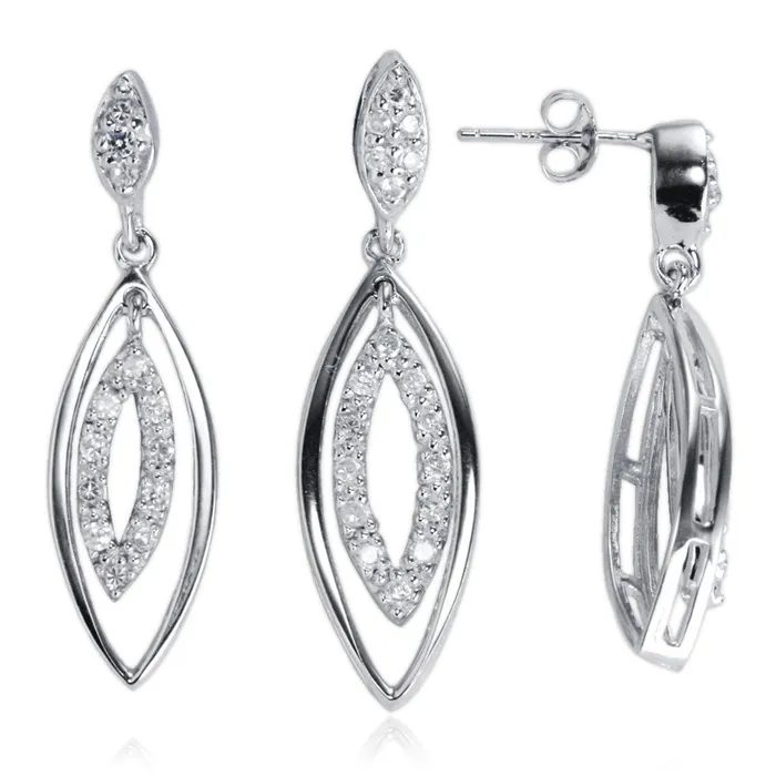 MAZ7032 Dangle CZ Earring Pendant Set Teeda Earrings