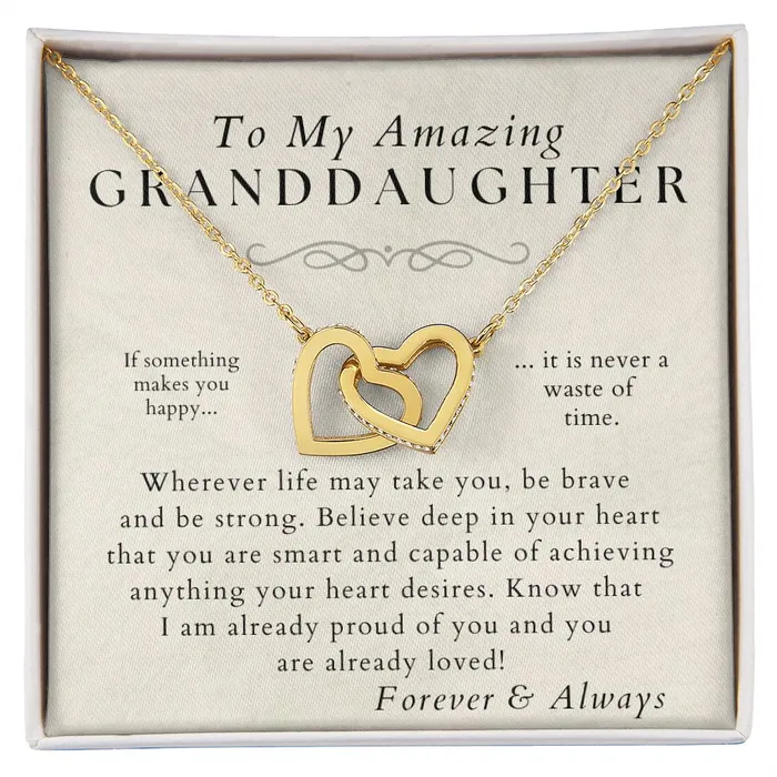 Necklaces ShineOn Fulfillment Be Brave Be Strong Granddaughter Necklace Gift from Grandma Grandpa Christmas Birthday Graduation Valentines Gifts
