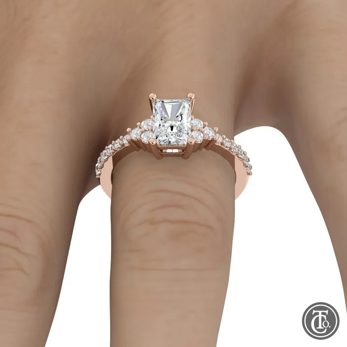 Radiant MultiStone SemiMount Engagement Ring Thollot Co Rings Radiant MultiStone SemiMount Engagement Ring Thollot Co Rings