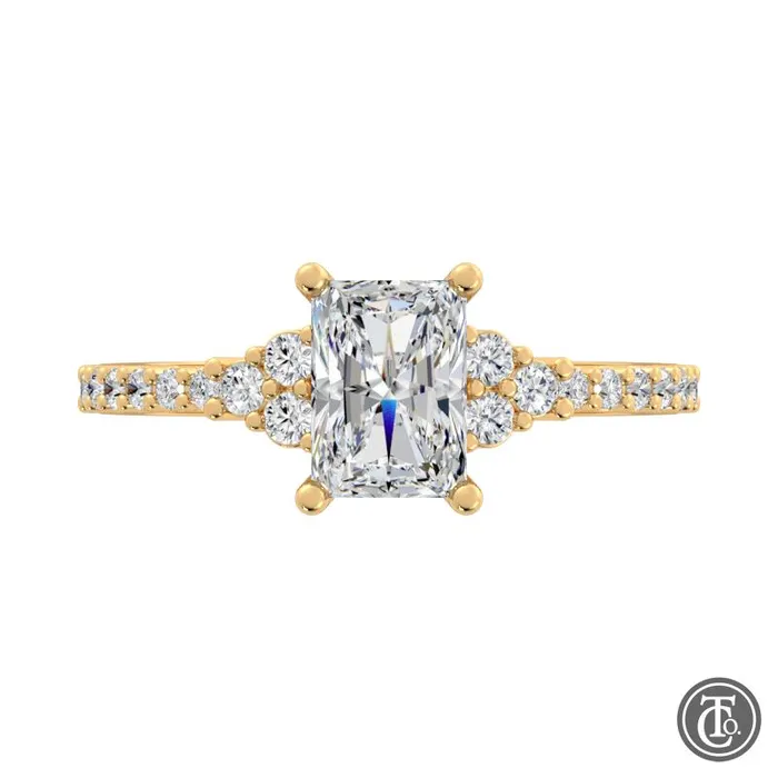 Radiant MultiStone SemiMount Engagement Ring Thollot Co Rings Radiant MultiStone SemiMount Engagement Ring Thollot Co Rings