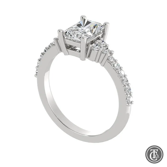 Radiant MultiStone SemiMount Engagement Ring Thollot Co Rings Radiant MultiStone SemiMount Engagement Ring Thollot Co Rings