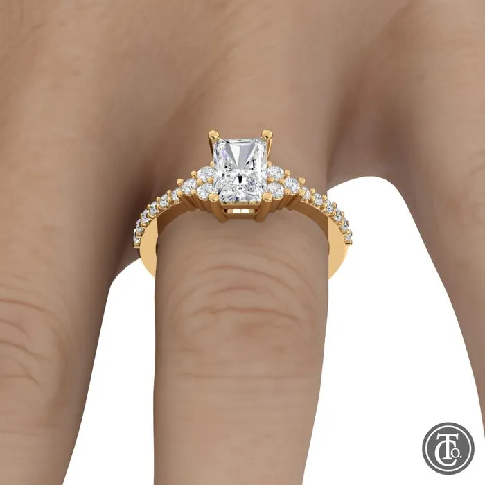 Radiant MultiStone SemiMount Engagement Ring Thollot Co Rings Radiant MultiStone SemiMount Engagement Ring Thollot Co Rings
