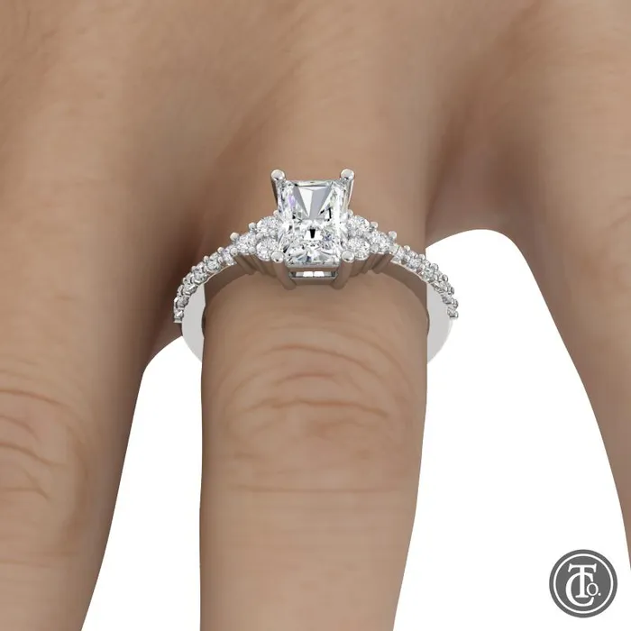 Radiant MultiStone SemiMount Engagement Ring Thollot Co Rings Radiant MultiStone SemiMount Engagement Ring Thollot Co Rings