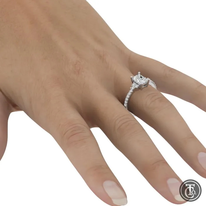 Radiant MultiStone SemiMount Engagement Ring Thollot Co Rings Radiant MultiStone SemiMount Engagement Ring Thollot Co Rings
