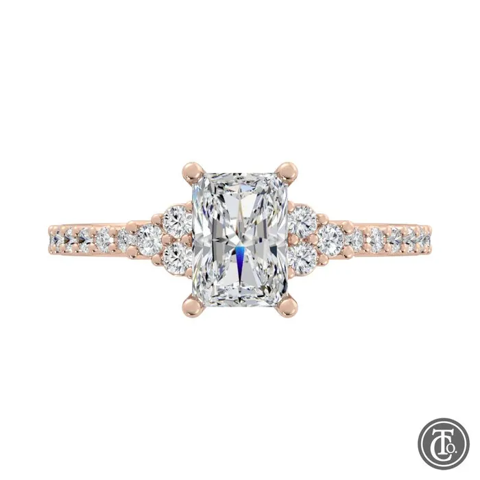 Radiant MultiStone SemiMount Engagement Ring Thollot Co Rings Radiant MultiStone SemiMount Engagement Ring Thollot Co Rings