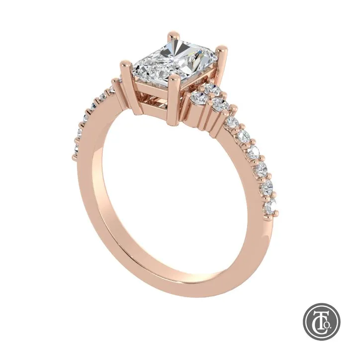 Radiant MultiStone SemiMount Engagement Ring Thollot Co Rings Radiant MultiStone SemiMount Engagement Ring Thollot Co Rings
