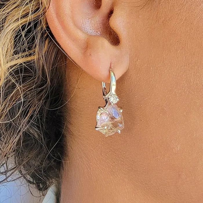 Raw Ametrine Crystal Earrings Uniquelan Jewelry Earrings Raw Ametrine Crystal Earrings Uniquelan Jewelry Earrings