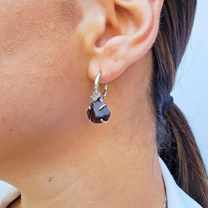 Raw Garnet Drop Earrings Uniquelan Jewelry Earrings Raw Garnet Drop Earrings Uniquelan Jewelry Earrings
