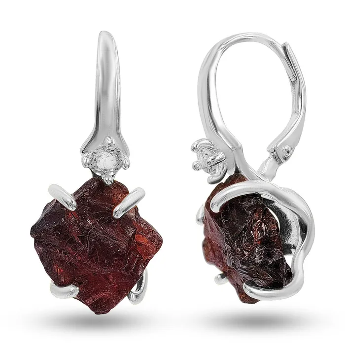 Raw Garnet Drop Earrings Uniquelan Jewelry Earrings Raw Garnet Drop Earrings Uniquelan Jewelry Earrings