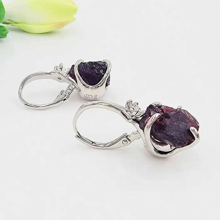 Raw Garnet Drop Earrings Uniquelan Jewelry Earrings Raw Garnet Drop Earrings Uniquelan Jewelry Earrings