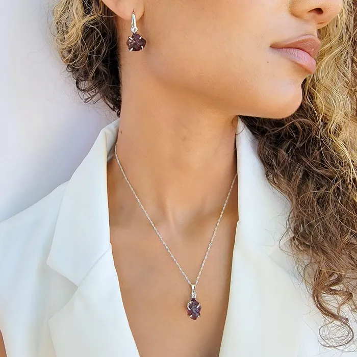 Raw Garnet Drop Earrings Uniquelan Jewelry Earrings Raw Garnet Drop Earrings Uniquelan Jewelry Earrings