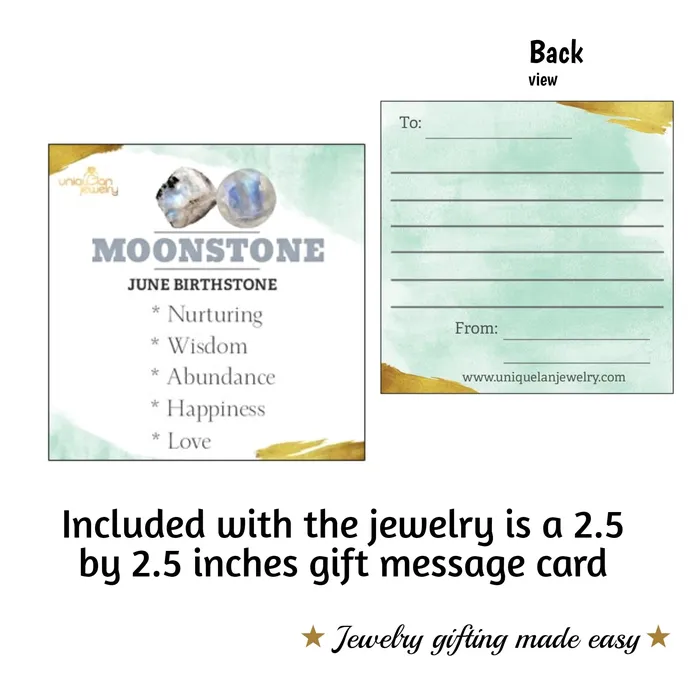 Real Moonstone Bezel Stud Earrings Uniquelan Jewelry Earrings
