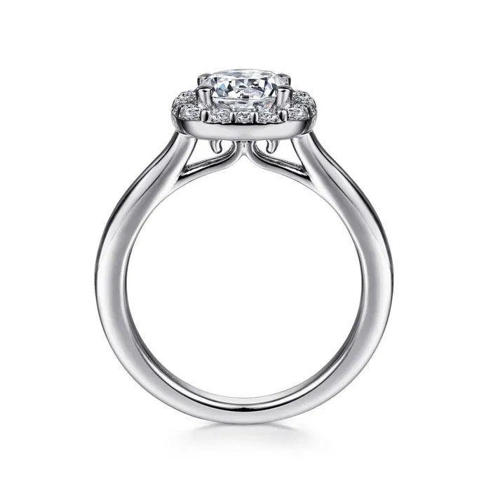 Rings Gabriel 14K White Gold 30ctw Cushion Halo Style Diamond SemiMount Engagement Ring GABRIEL CO Rings Gabriel 14K White Gold 30ctw Cushion Halo Style Diamond SemiMount Engagement Ring GABRIEL CO