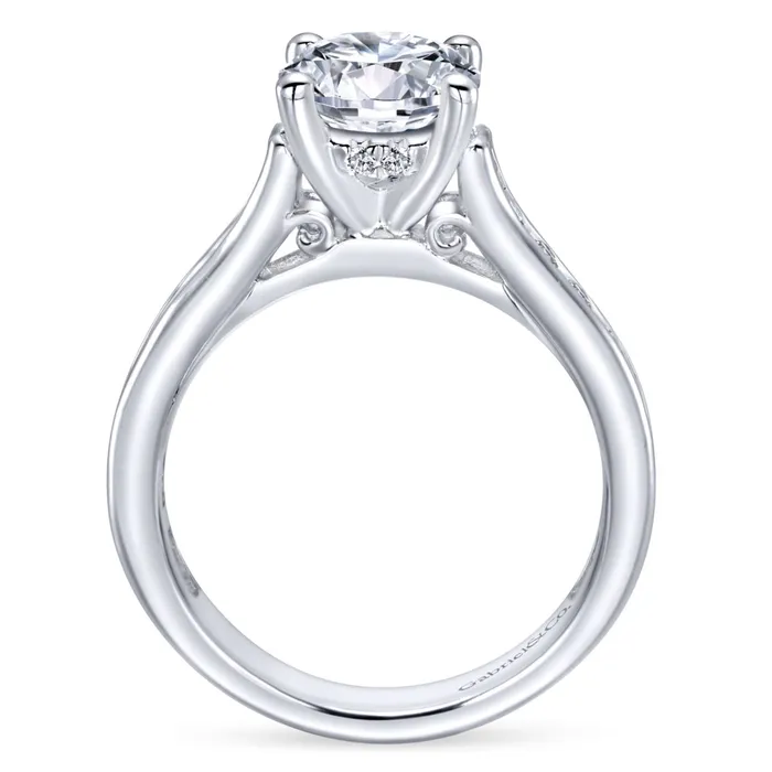 Rings Gabriel 14K White Gold 75ctw 4 Prong Style Diamond SemiMount Engagement Ring GABRIEL CO Rings Gabriel 14K White Gold 75ctw 4 Prong Style Diamond SemiMount Engagement Ring GABRIEL CO
