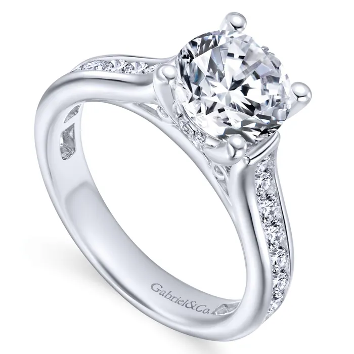 Rings Gabriel 14K White Gold 75ctw 4 Prong Style Diamond SemiMount Engagement Ring GABRIEL CO Rings Gabriel 14K White Gold 75ctw 4 Prong Style Diamond SemiMount Engagement Ring GABRIEL CO