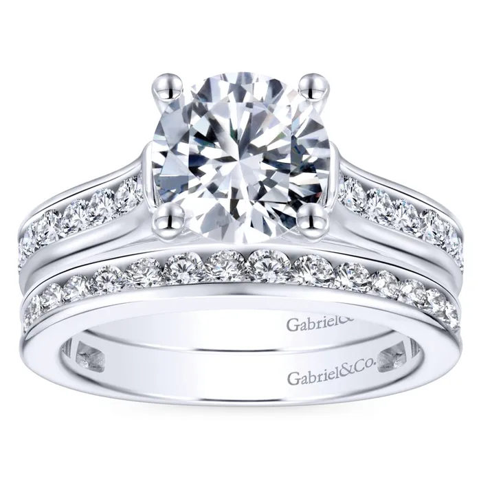 Rings Gabriel 14K White Gold 75ctw 4 Prong Style Diamond SemiMount Engagement Ring GABRIEL CO Rings Gabriel 14K White Gold 75ctw 4 Prong Style Diamond SemiMount Engagement Ring GABRIEL CO