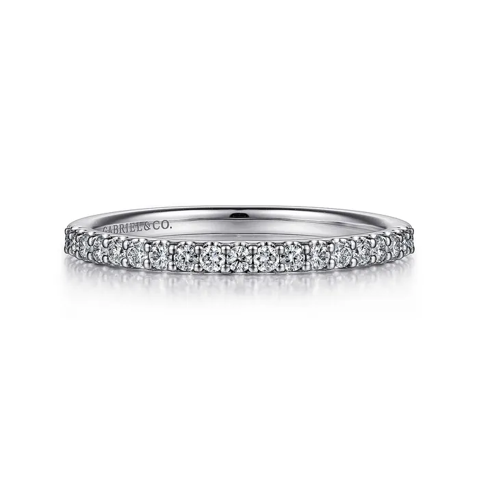 Rings GABRIEL CO Gabriel 14K White Gold 025ctw Diamond Wedding Band