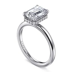 Rings GABRIEL CO Gabriel Classic Collection 14K White Gold 012ctw Hidden Halo Style Diamond SemiMount Engagement Ring Rings GABRIEL CO Gabriel Classic Collection 14K White Gold 012ctw Hidden Halo Style Diamond SemiMount Engagement Ring