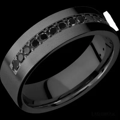 Rings Lashbrook 7mm 054ctw Black Zirconium Wedding Band LASHBROOK