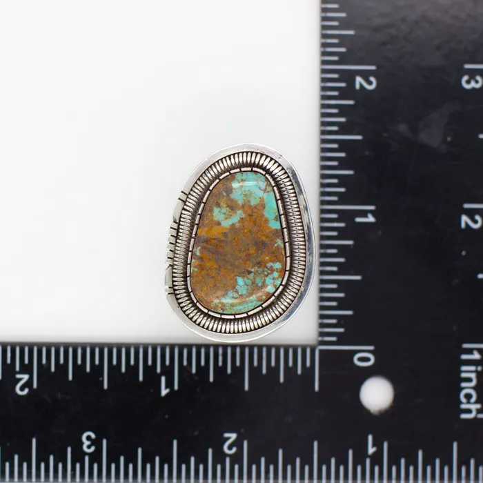 Rings Walter Vandaver Sterling Silver Turquoise Ring Crown Jewels Coin