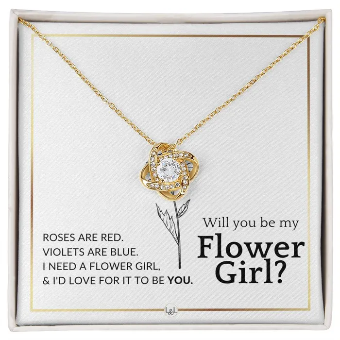 ShineOn Fulfillment Earrings Flower Girl Proposal Will You Be My Flower Girl Elegant White and Gold Wedding Theme