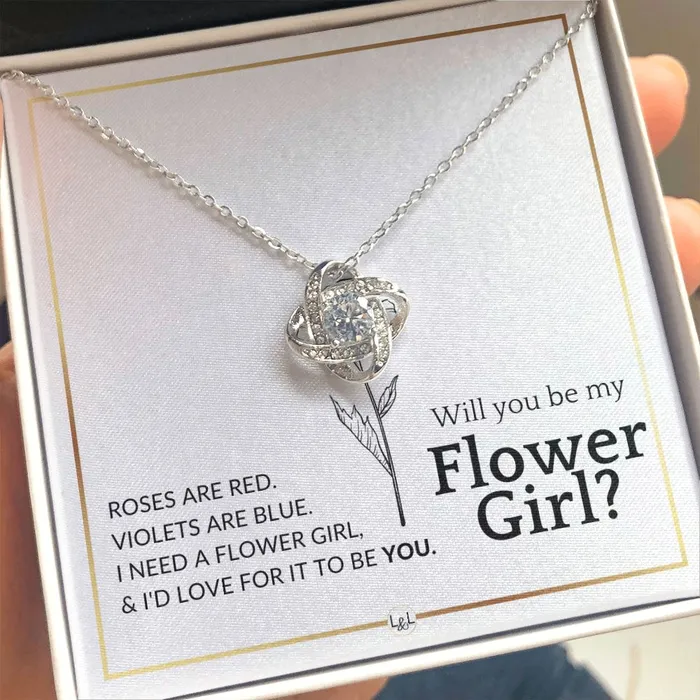 ShineOn Fulfillment Earrings Flower Girl Proposal Will You Be My Flower Girl Elegant White and Gold Wedding Theme