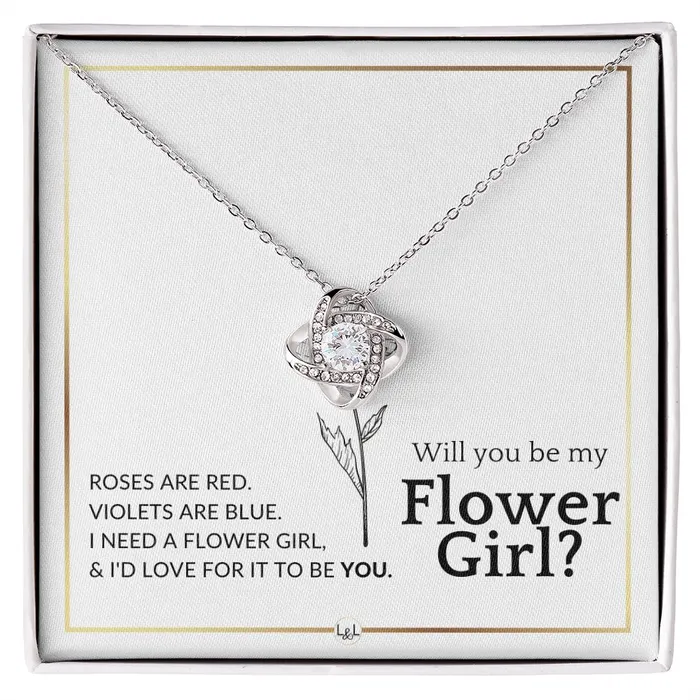 ShineOn Fulfillment Earrings Flower Girl Proposal Will You Be My Flower Girl Elegant White and Gold Wedding Theme