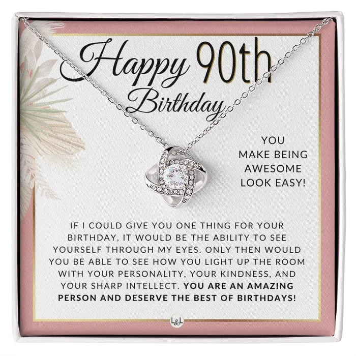 ShineOn Fulfillment Necklaces 90th Birthday Gift For Her Necklace For 90 Year Old Beautiful Womans Birthday Pendant Jewelry