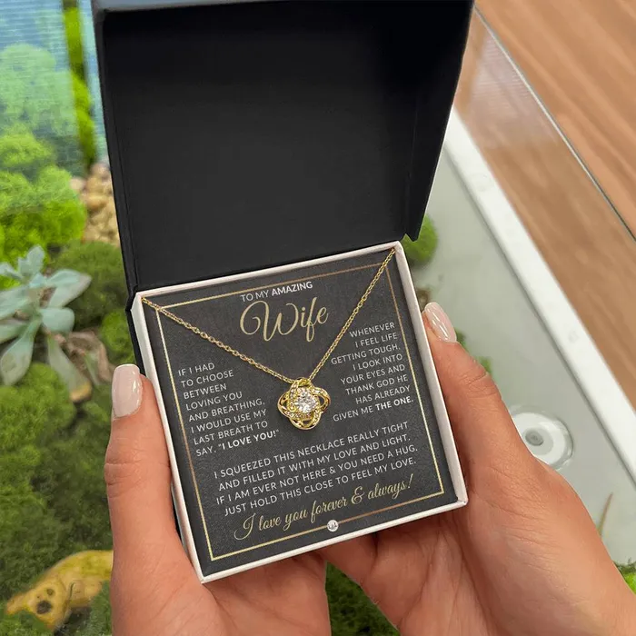 ShineOn Fulfillment Necklaces Romantic Gift For Wife Beautiful Womens Pendant Necklace For Your Wife Heartfelt Message For Her Sentimental Christmas gift