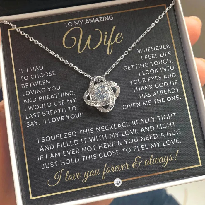 ShineOn Fulfillment Necklaces Romantic Gift For Wife Beautiful Womens Pendant Necklace For Your Wife Heartfelt Message For Her Sentimental Christmas gift