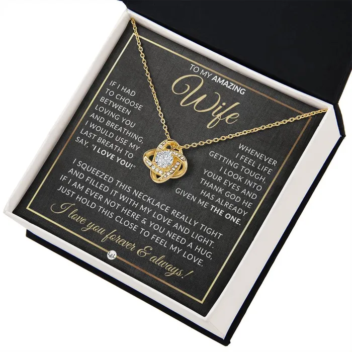 ShineOn Fulfillment Necklaces Romantic Gift For Wife Beautiful Womens Pendant Necklace For Your Wife Heartfelt Message For Her Sentimental Christmas gift