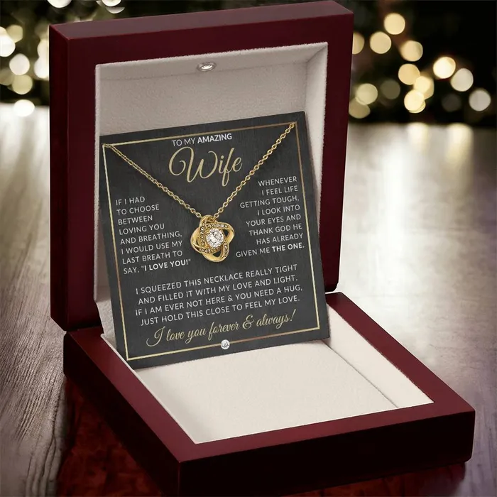 ShineOn Fulfillment Necklaces Romantic Gift For Wife Beautiful Womens Pendant Necklace For Your Wife Heartfelt Message For Her Sentimental Christmas gift