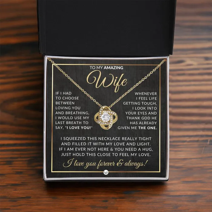 ShineOn Fulfillment Necklaces Romantic Gift For Wife Beautiful Womens Pendant Necklace For Your Wife Heartfelt Message For Her Sentimental Christmas gift