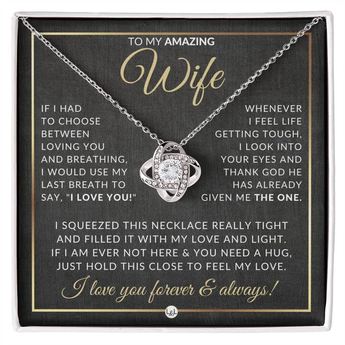 ShineOn Fulfillment Necklaces Romantic Gift For Wife Beautiful Womens Pendant Necklace For Your Wife Heartfelt Message For Her Sentimental Christmas gift